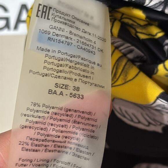 Ganni Recycled Printed One Piece NWT size 38. - Picture 6 of 7